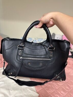 Balenciaga Black Leather City Shoulder Bag